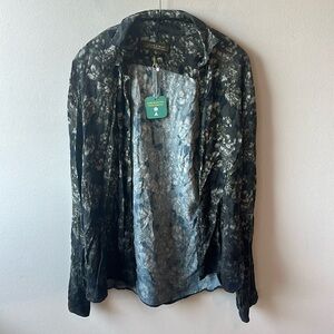 Zara Man Green Floral Button Up Small